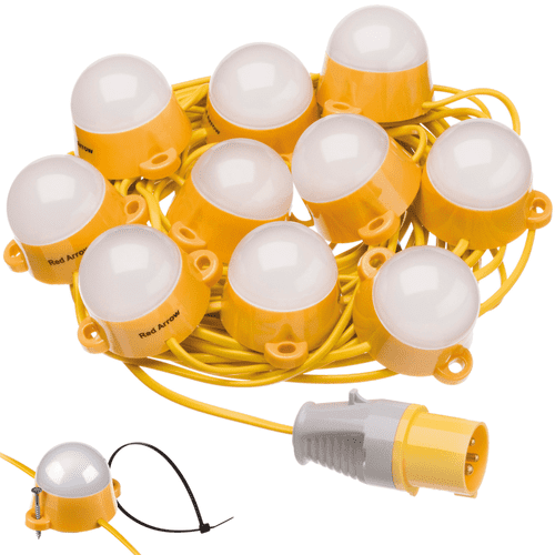 Red Arrow 22m 110V LED Festoon Kit 10-Way: 50W: Interconnectable up to 200m