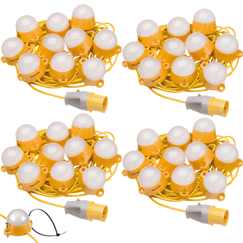 Red Arrow 22m 110V LED Festoon Kit 10-Way: 50W: Interconnectable up to 200m: 4 Pack