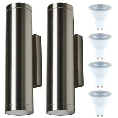 Zink Stainless Steel Up Down Lights with LED GU10 Bulb