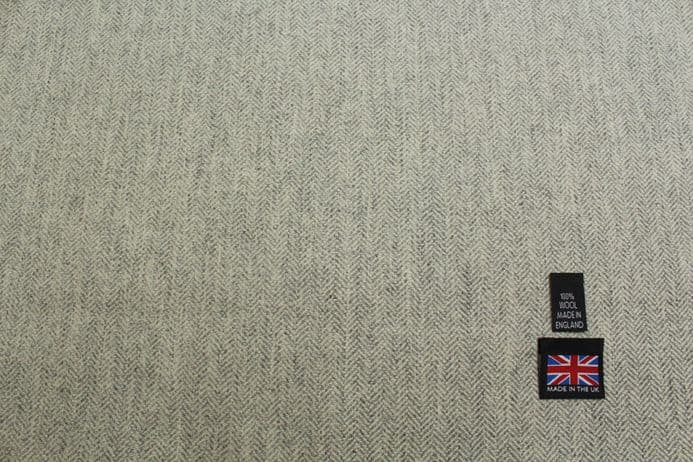 100% Pure New Wool Herringbone Tweed Fabric | DL64