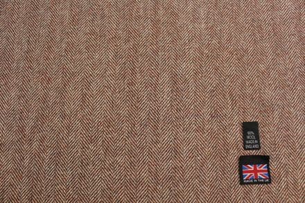 100% Pure New Wool Herringbone Tweed Fabric | DL83