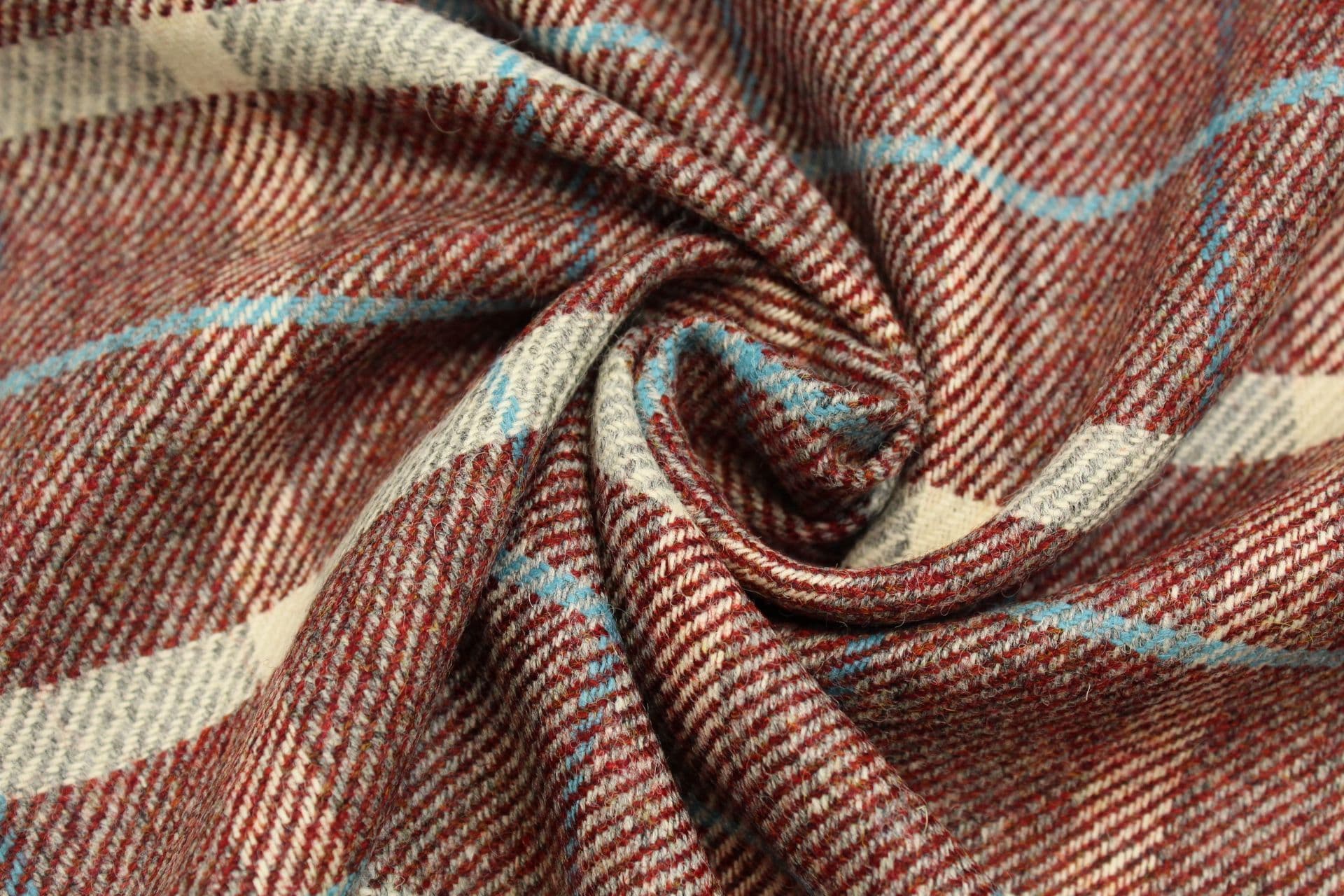 100 Pure New Wool Plaid Tweed Fabric DL66