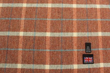 100% Pure New Wool Plaid Tweed Fabric | DL68