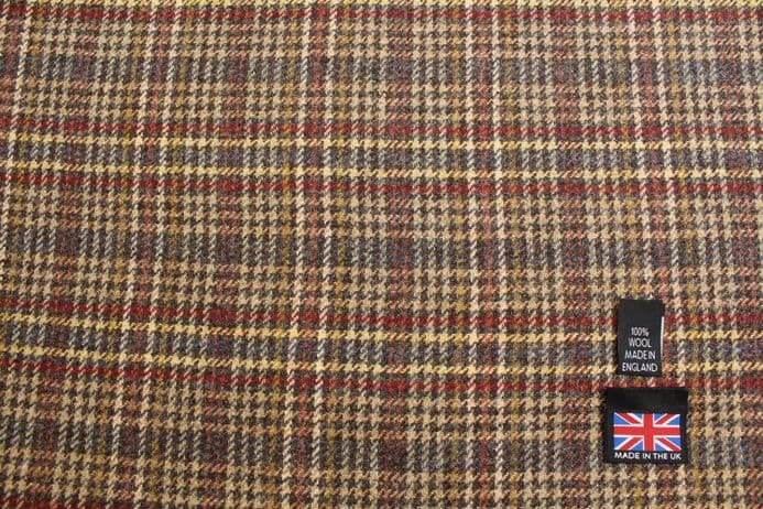 100% Pure New Wool Shetland Tweed Gun Club Check| DL96
