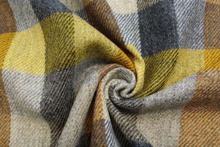 100% Wool Tweed Block Check Design Fabric | DQ14