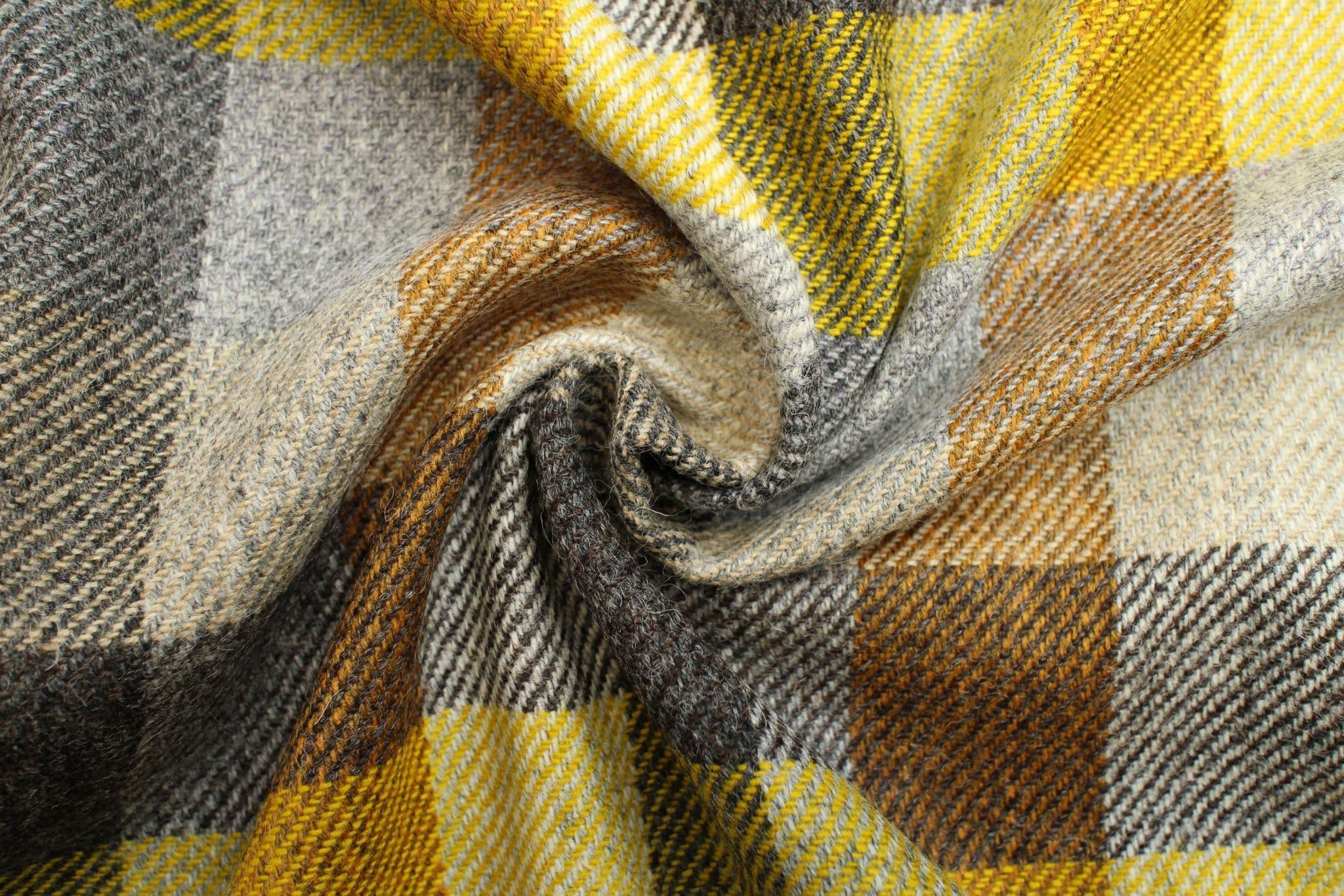 Tweed Window Check Pattern 100 Wool Tweed Block Check Design Fabric DQ99