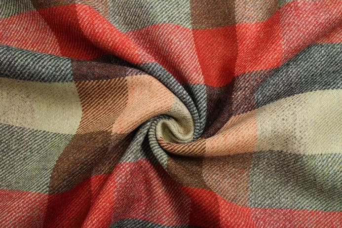 100% Wool Tweed Block Check Design Fabric | DR11