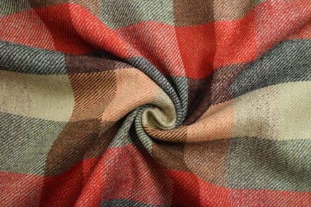 100% Wool Tweed Block Check Design Fabric | DR11