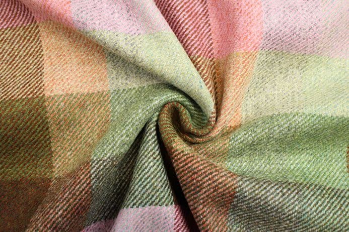 100% Wool Tweed Block Check Design Fabric | DR15