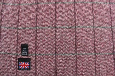 100% Wool Windowpane Check Tweed Fabric | DM34
