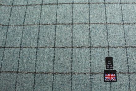100% Wool Windowpane Check Tweed Fabric | DM39