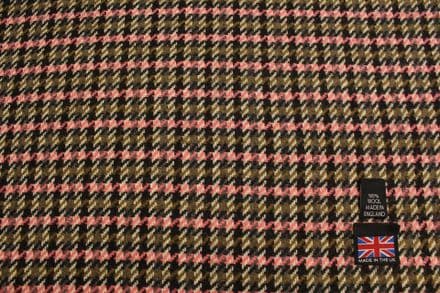 Pure New Wool Classic Mini Check Tweed Fabric | DM94