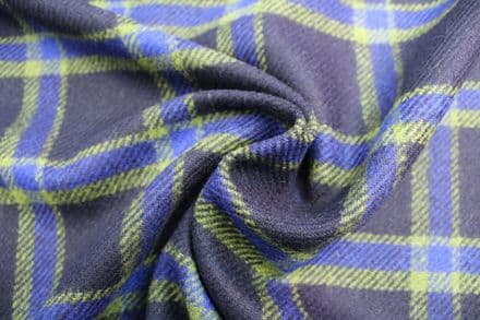 Pure New Wool Plaid Tweed Fabric | DQ03