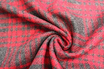 Pure New Wool Plaid Tweed Fabric | DQ04