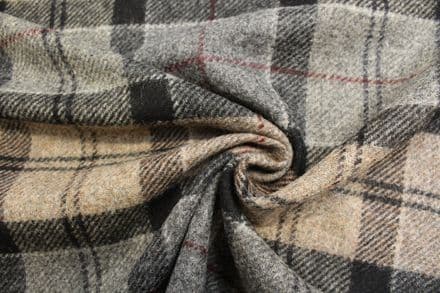 Pure New Wool Plaid Tweed Fabric | DQ07