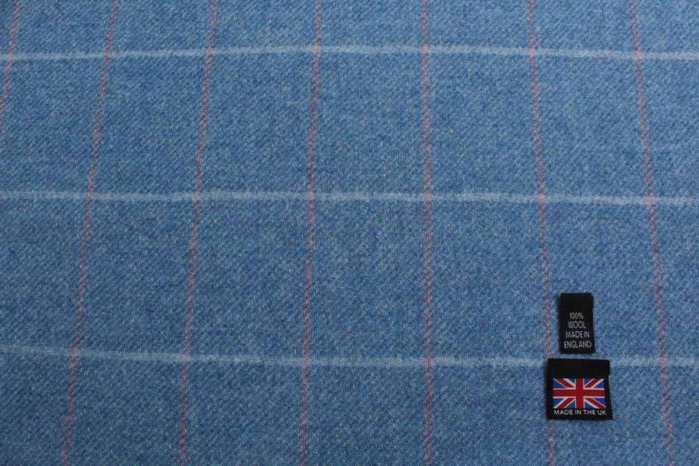 Pure New Wool Windowpane Check Tweed Fabric DM17