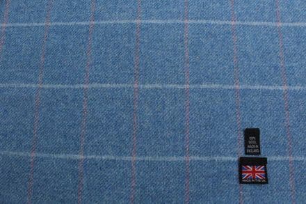 Pure New Wool Windowpane Check Tweed Fabric | DM17