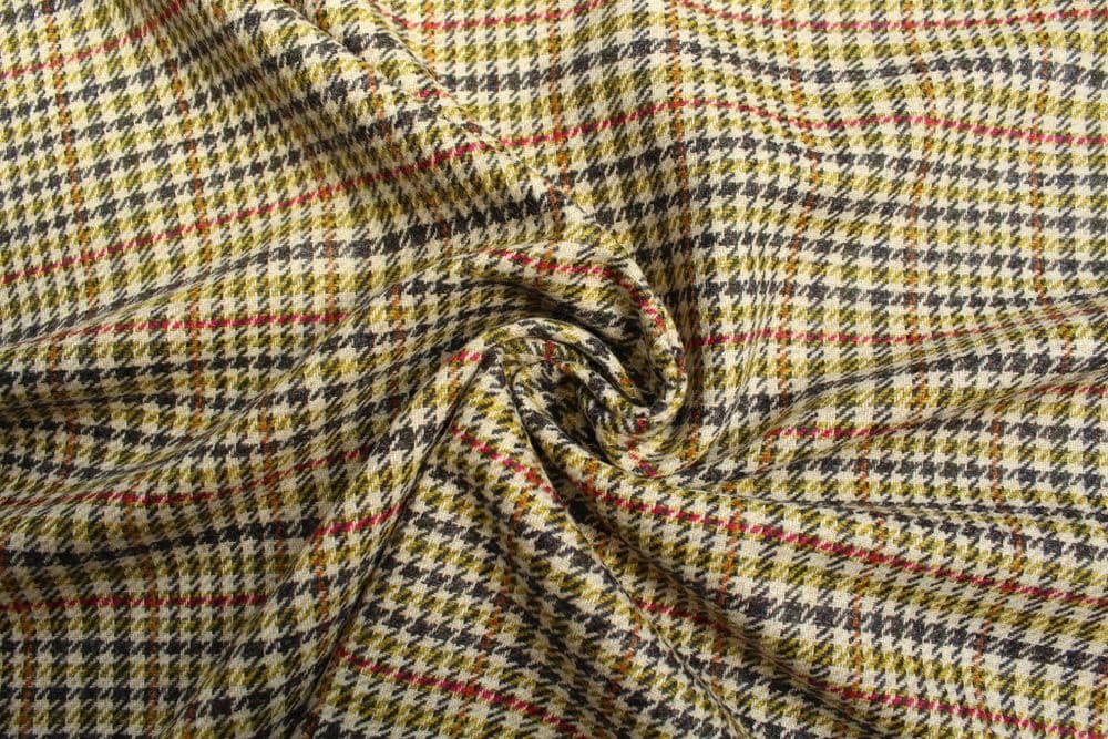 Pure Wool Gun Club Check Tweed Fabric DQ61