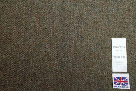 Pure Wool Herringbone Tweed Fabric | DR39