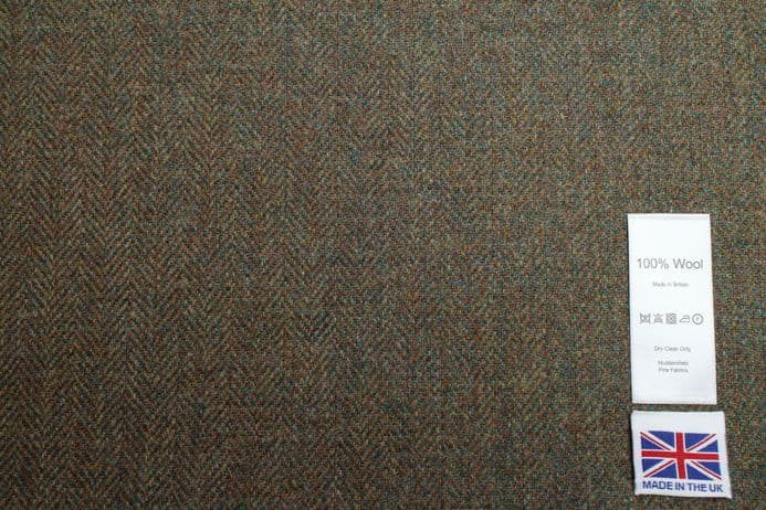 Pure Wool Herringbone Tweed Fabric | DR39