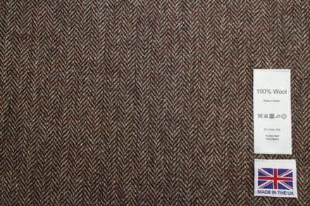 Pure Wool Herringbone Tweed Fabric | DR41