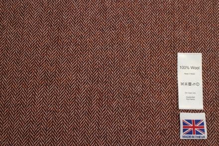 Pure Wool Herringbone Tweed Fabric | DR93
