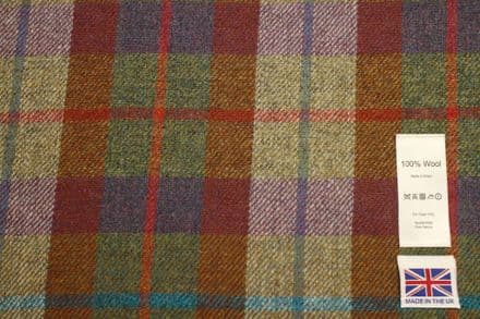 Pure Wool Plaid Tweed Fabric | DR61