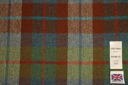 Pure Wool Plaid Tweed Fabric | DR62