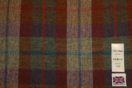Pure Wool Plaid Tweed Fabric | DR63