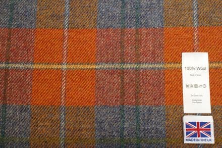 Pure Wool Plaid Tweed Fabric | DR84