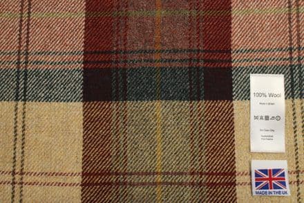 Pure Wool Plaid Tweed Fabric | DS06