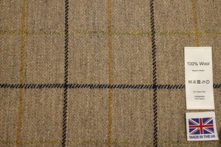 Tweed Windowpane Check Design Fabric 100% Wool | DR18