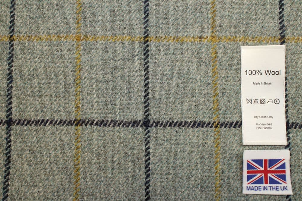 Tweed Windowpane Check Design Fabric 100 Wool DR19