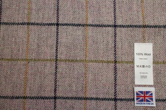 Tweed Windowpane Check Design Fabric 100% Wool | DR24