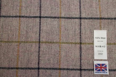Tweed Windowpane Check Design Fabric 100% Wool | DR24