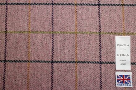 Tweed Windowpane Check Design Fabric 100% Wool | DR25