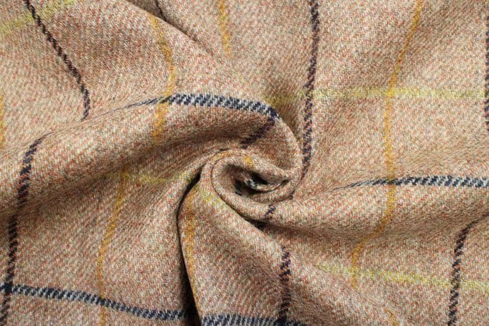 Tweed Windowpane Check Design Fabric 100 Wool DR29