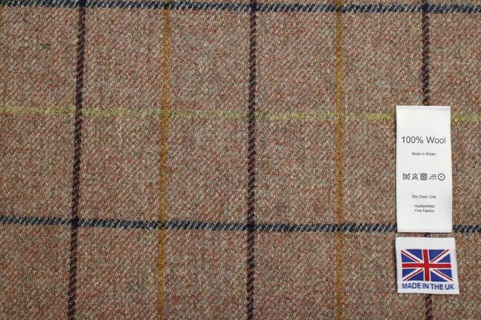 Tweed Windowpane Check Design Fabric 100% Wool | DR29