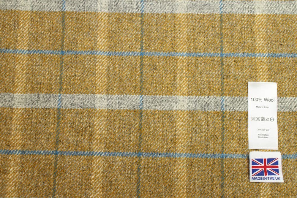 Tweed Windowpane Check Design Fabric 100 Wool DR76