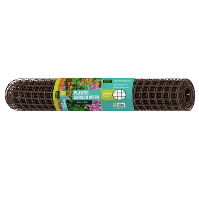 19mm Plastic Garden Mesh Mini-Roll Brown 1m x 6m