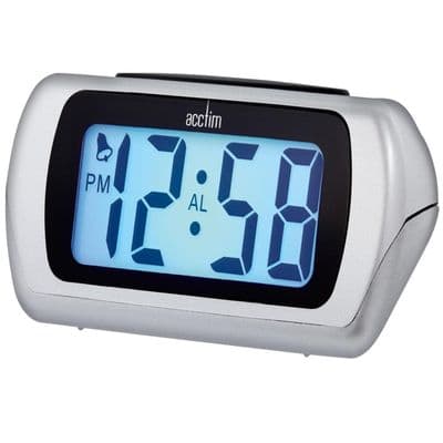 Acctim Auric LCD Clock - Silver