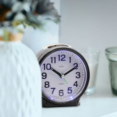 Acctim Eden Sweep Alarm Clock - Pearl Black