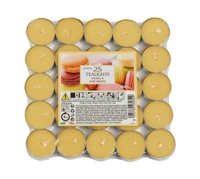 Aladino 4 Hour Tealights Pack 25 - Vanilla Macaroon