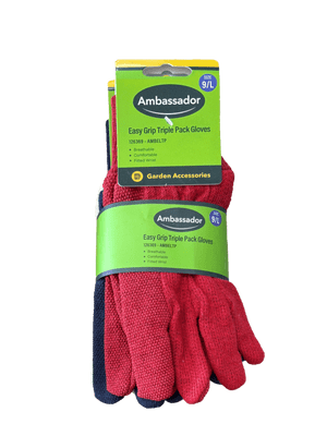 Ambassador Easy Grip Triple Pack Gloves - 9/L