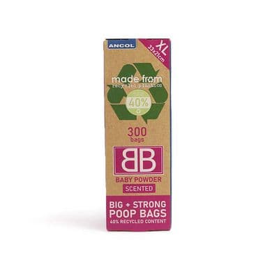 ANCOL MADE FROM SCENTED GIANT PACK POOP BAGS BABY POWDER