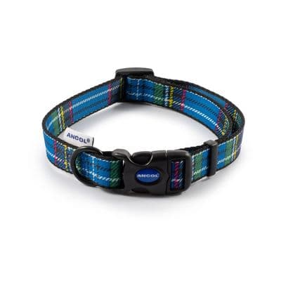 ANCOL PATTERNED COLLECTION TARTAN COLLAR BLUE