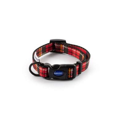 ANCOL PATTERNED COLLECTION TARTAN COLLAR RED