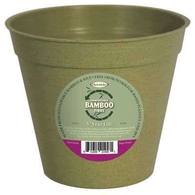 Bamboo Pot Sage Green 8in 20cm Single