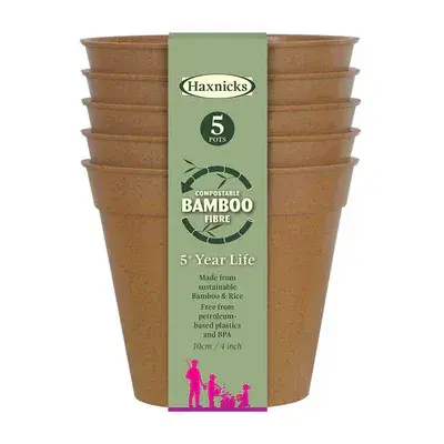 Bamboo Pot Terracotta 4in 10cm 5pk