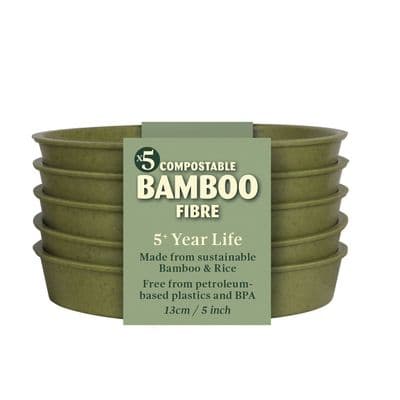 Bamboo Saucer Sage Green 5in 12.5cm 5pk